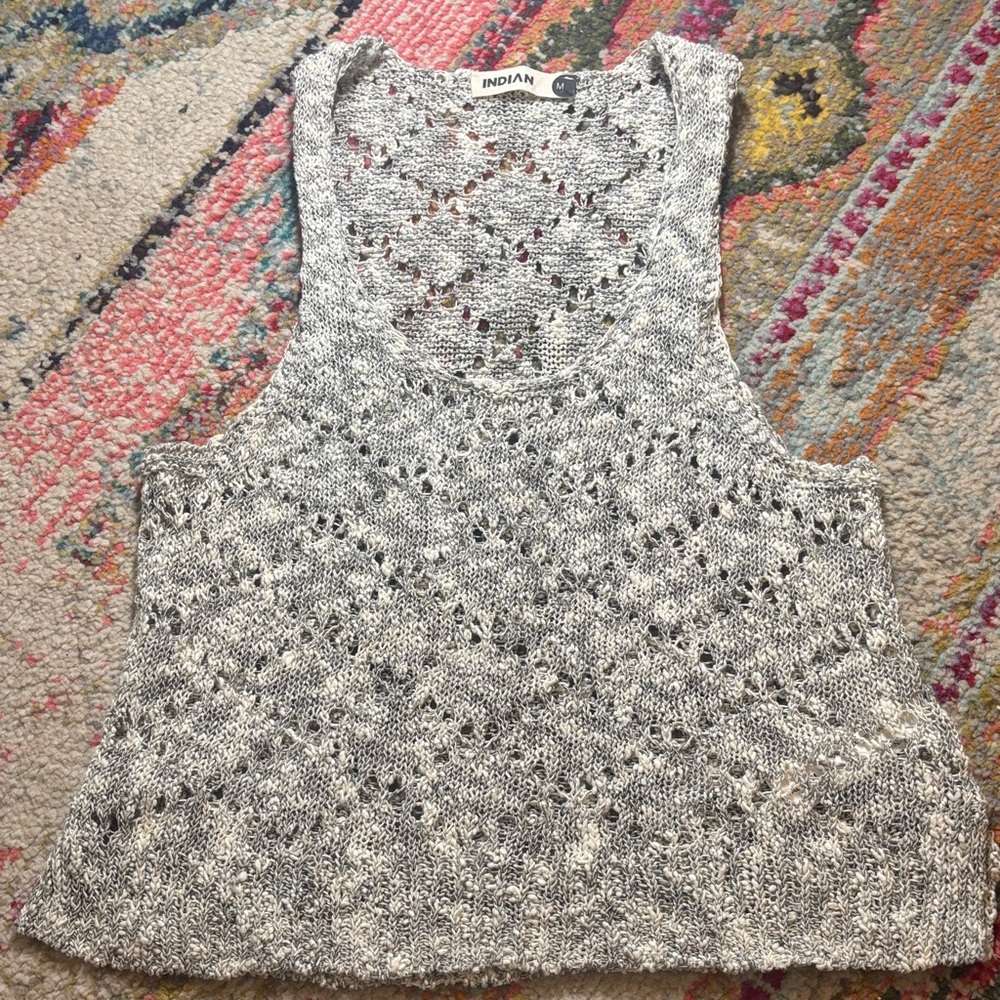 India Boutique Gray Knit Tank Top